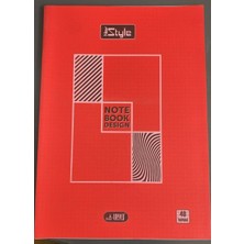 Umut Defter New Style A4 Pp Kapak Okul Defteri 40 Yaprak Kareli Kırmızı Notebook Design