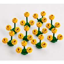 LEGO Orjinal Bitki Ağaç Parçaları: Çiçek: Flowers: 40 Parça Çiçek ve Bitki - 10 Adet Yeşil Bitki ve 30 Adet Parlak Turuncu Renk Çiçekten Oluşur.