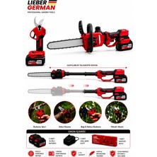 Lieber German 2 Li Set 30CM Palalı Teleskopik Testere + 40MM Dal Kesme Makası