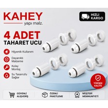 Kahey 4 Adet Plastik Beyaz Taharat Çubuğu Ucu Perletörü Aparatı 1.5 cm x 2.6 cm