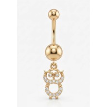 Baykuş Zirkon Altın Göbek Piercing
