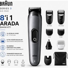 Braun Hepsi Bir Arada Series 3, 8’i 1 Arada Tıraş Kiti, Keskin Bıçak, 14 Uzunluk, AIO3540