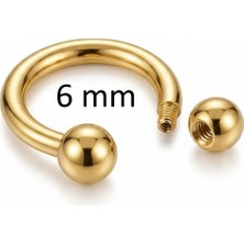 Top 3mm x 6mm x 1.2mm Altın Halka Piercing