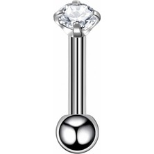 Toplu Zirkon 3mm x 6mm x 1.2mm Çelik Piercing