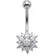 Kar Tanesi Zirkon Çelik Göbek Piercing