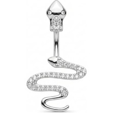 Yılan Zirkon Çelik Göbek Piercing