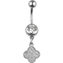 Yonca Zirkon Çelik Göbek Piercing