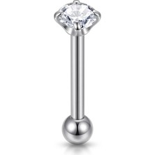 Toplu Zirkon 4mm x 8mm x 1.2mm Çelik Piercing