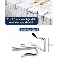 NSE 12'li Paslanmaz Çelik Masa Örtüsü Mandalı | Metal Masa Örtüsü Klipsi, Sabitleyici Kıskaç, Rüzgar Önleyici Tutucu | Piknik, Kamp, Bahçe, Balkon ve Teras Masaları İçin