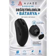 Ajazz AJ159 V2 Mc Kablosuz Oyuncu Mouse | Değiştirilebilir Bataryalı | PAW3311 Sensör