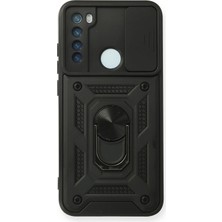 Gees Global Mey Ithalat®   Redmi Note 8 Kılıf Pars Lens Yüzüklü Silikon - Siyah