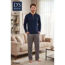 Ang Butik D's Damat 2605 Erkek Royal Uzun Kol Pijama Takımı