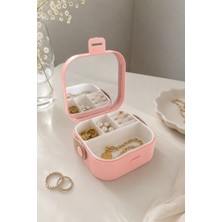 Vizka Seyahat Tipi Mini Takı Kutusu Mücevher Çantası Kolye Yüzük Küpe Organizer Takı Düzenleyici