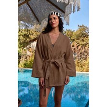 Lovely Things Serena Müslin Kimono - Kahverengi