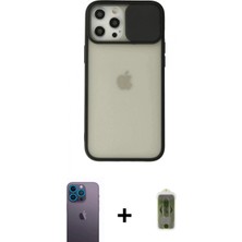 Marsilyan™- iPhone 12 Pro Max Kılıf Vadi Çizgi - Siyah Joko Magic 5d Hayalet Cam + Neon Fosforlu Kamera Lens - Mı