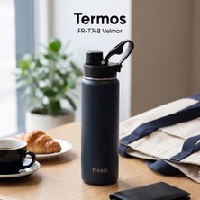 Fressi Velmor Termos Paslanmaz Çelik 700 ml Siyah Termos | FR-T748