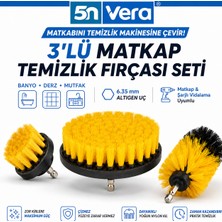 5n Vera Matkabını Temizlik Makinesine Çevir 3’lü Fırça Seti | Derz, Fayans, Banyo ve Mutfak Temizliği