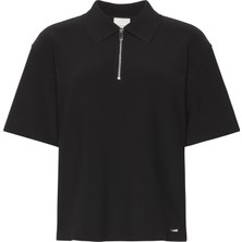 Calvin Klein Ss Taılored Knıt Collar Zıp Top