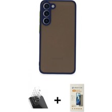 Marsilyan™- Galaxy S23 Plus Kılıf Ahenk Çizgi Serisi - Siyah 6d Mat Seramik Hayalet Nano Ekran Koruyucu + Kamera Lens Koruma Cam - Sf