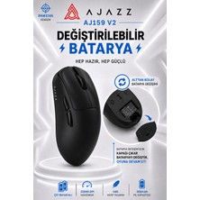 Ajazz AJ159 V2 Profesyonel Oyuncu Mouse 3 Modlu Bağlantı 54G Hafif Tasarım Değiştirilebilir Batarya 32000 Dpı