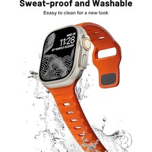 Murahze Apple Watch  Yumuşak Silikon Su Geçirmez Watch Band, Apple Watch Ultra Kordonları ile Uyumlu 49/45/44/42 Mm, Iwatch Serisi 8 7 6 5 4 3 2 1 Se Ultra Için Erkek Kadın Spor Kordonu
