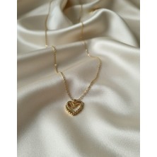 Rubibes Jewelry Taşlı Kalp Çelik Kolye