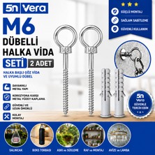 5n Vera M6 Dübelli Halka Vida Seti 2 Adet – Pratik Askı ve Sabitleme Çözümü