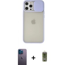 Marsilyan™- iPhone 12 Pro Max Kılıf Vadi Çizgi - Siyah Joko Magic 5d Hayalet Cam + Neon Fosforlu Kamera Lens - Mı