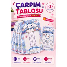 Etiket Dükkanı Çarpım Tablosu Eğitici Kart Seti Mavi Tavşan (1-10) | Özel Kesim 350 gr Kart