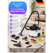 Karcher Se 5 Pro Profesyonel Set Halı Koltuk Yıkama Makinesi ve Torbalı Süpürge 1000W 4l Çift Tanklı, Yıkama + Süpürme Bir Arada