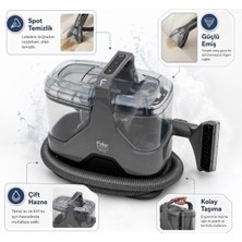Fakir Spot Cleaner Halı ve Koltuk Yıkama Makinesi 600W Güçlü Emiş, Püskürt-Fırçala-Vakumla Derin Leke Temizliği, Ev ve Araç Içi