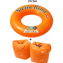 Mustran 2'li Set Çocuk Kolluk ve Simit - Çift Odalı Kolluk Deniz Havuz Yüzme Seti (2-8 Yaş)