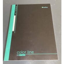 Myline Color Line A4 Kareli Defter 40 Yaprak Siyah Kapak Yeşil Şeritli Okul Defteri