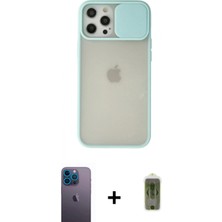 Marsilyan™- iPhone 12 Pro Max Kılıf Vadi Çizgi - Siyah Joko Magic 5d Hayalet Cam + Neon Fosforlu Kamera Lens - Mı