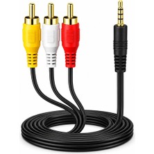 BK Teknoloji 3.5mm Trrs Erkek - 3 Rca Erkek Av Ses Görüntü Kablosu Gold Uçlu 1.5 Metre