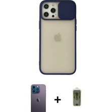 Marsilyan™- iPhone 12 Pro Max Kılıf Vadi Çizgi - Siyah Joko Magic 5d Hayalet Cam + Neon Fosforlu Kamera Lens - Mı