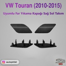 AutoPit 3D Vw Touran (2010-2015) Uyumlu Far Yıkama Kapağı Takımı (Sağ + Sol)