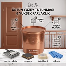 CAXCOLORS Cax Colors Parlak Boya 1 L - Panel Kapı, Demir ve Ahşap Boyası (Yüksek Tutunma & Üstün Parlaklık) 5'li Hediye Set