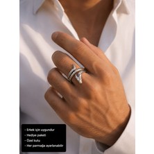 Herşey Nota Serpent Ring Ejderha Yılan Erkek Yüzüğü
