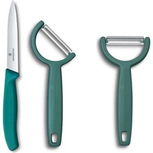 Victorinox Vct-Yeşil Soyacak ve Bıçak 3'lü  Set
