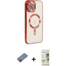 Marsilyan™- iPhone 12 Pro Max Kılıf Nova Işık Özel Seri - Siyah 20D Premium Cam Ekran Koruyucu + Metal Kamera Lens Koruma Cam - Kı