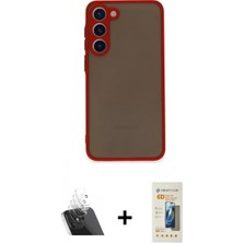 Marsilyan™- Galaxy S23 Plus Kılıf Ahenk Çizgi Serisi - Siyah 6d Mat Seramik Hayalet Nano Ekran Koruyucu + Kamera Lens Koruma Cam - Sf