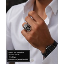 Herşey Nota Skull Reaper Adjustable Ring Kuru Kafa Ayarlanabilir Erkek Yüzüğü
