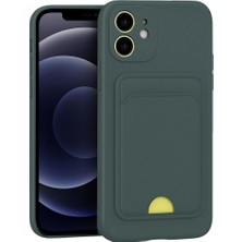 MiraLive Apple Iphone 11 Kılıf Kelvin Kartvizitli Silikon - Koyu Yeşil