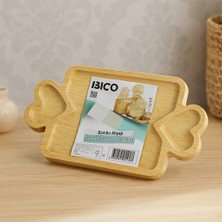 TKÇ Bambu Ahşap Servis Tepsisi 25X14 cm - 3 Bölmeli Sunum Tahtası