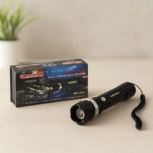 TKÇ 2in1 Zoomlu El Feneri ve Cob LED - USB Şarjlı Metal Kasa, 3000 Lumen