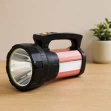 TKÇ Şarjlı 2in1 El Feneri ve Projektör 15W Cob + 28 LED Powerbank Su Geçirmez