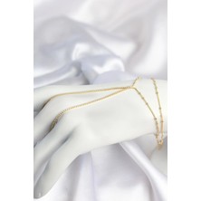 Sylar Gold Renk Minimal Zirkon Taşlı Su Yolu Model Şahmeran