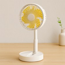 Akıllı Bayi USB Şarjlı Masaüstü Vantilatör (Katlanır, Telefonluklu, Ayarlanabilir) Aby