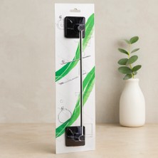Akıllı Bayi Siyah Metal Uzun Yapışkanlı Banyo Havluluk Aby
